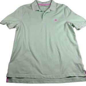 Brooks Brothers Original Fit Performance Polo Shirt Mens Large Green Pink